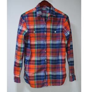 Polo Ralph Lauren Plaid Button Up Shirt Mens Medium Multicolor Long Sleeve